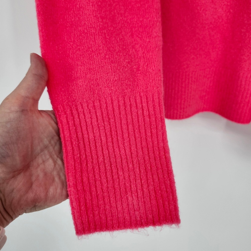 J.Crew Womens Hot Pink Extra-Soft Crewneck Wool Blend Sweater Size M Preppy Cozy - Picture 6 of 9